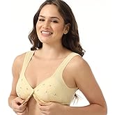 Daisy Bras for Women, Front Snap Closure Padded Bra for Older Senior Women, No Underwire Comfortable Bra