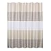 Fabric Shower Curtain Beige for Bathroom Waterproof Textile，Striped Design Dark Taupe and Balck，71