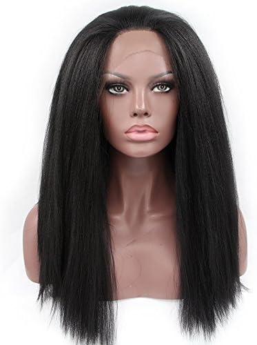 New Change 130% Density Kinky Straight Yaki With Baby Hair Full Lace Wigs Free Part 8A Brazilian Virgin Human Hair Natural Hairline Bleached Knot Wigs For Women(22" nature color)