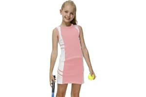 AOBUTE Girls Tennis Golf Outfit Tank Top and Skirt with Shorts Set 4-12 Years