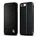 JISONCASE iPhone 7 Plus Case Cover, iPhone 8 Plus Vintage PU Leather Stand Case Magnetic Flip Book Design Phone Cover for iPhone 7/8 Plus Black JS-I7L-07M10