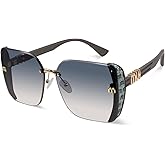 DsitMG Classic Trendy Square Oversized Sunglasses Womens Mens UV400 Big Large Designer Shades
