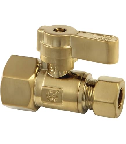 Kingston Brass CC43106DL Quarter Turn Shut Off Valve - 1/2" FIP X 3/8" Compression, Polished Nickel