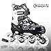 Kuxuan Boys Camo Black & Silver Adjustable Inline Skates with Light up Wheels, Fun Illuminating Roller Blading for Kids Girls Youth