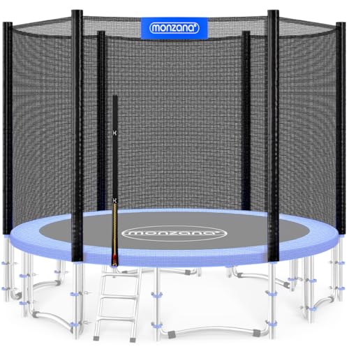 MONZANA® Netz Sicherheitsnetz Trampolin Ø 427 inkl. Karabinerhaken UV-beständig Außenbefestigung optimaler Schutz - Trampolinnetz Trampolinschutz
