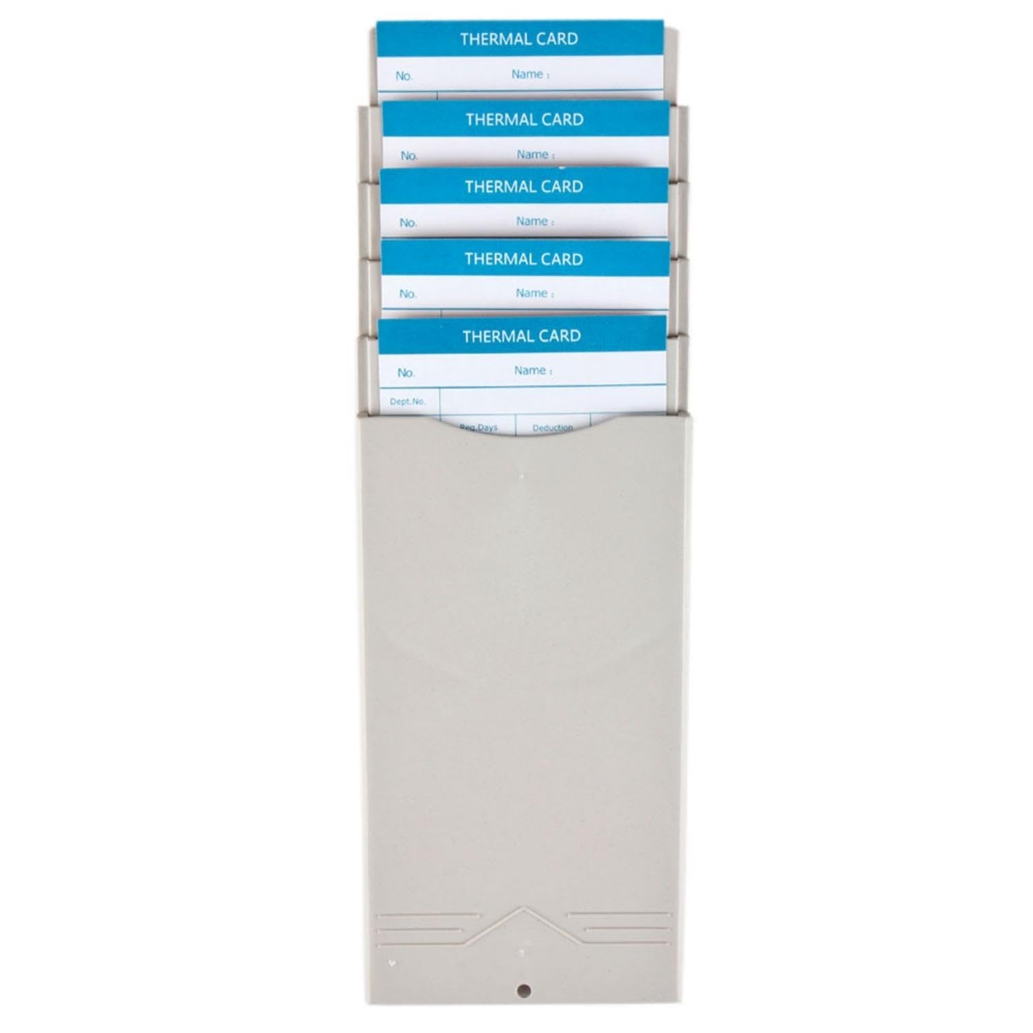 Flexzion Time Card Holder Wall Mount Rack 5 Pocket Slots Expandable Stacking Compatible with 7" inch Cards Pyramid Series 2000 6000 Attendance Payroll Recorder for Office Punch In Clock Out (Beige)