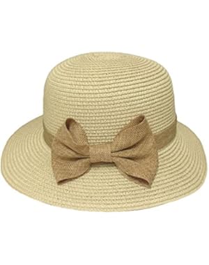 Womens Straw Paper Bowknot Sun Derby Bucket Hats Summer Beach Folding Caps
