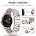 Dsytom Compatible with Galaxy Watch 42mm/Active Band Women Men, 2 Pack 20mm Jewelry Band + Metal Bands Bracelet Strap Replacement for Galaxy Watch 42mm/Active(Silver/Rose Gold+Rose Gold)