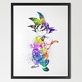 Dignovel Studios 11X14 Kid Goku Dragonball Z Inspired Watercolor Art Print Dragon Ball Z Son Goku Poster Kids Wall Art Motivational print Inspirational Print N229