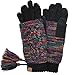 Hatsandscarf CC Exclusives Two Piece Tasseled Glove With Smart Tips (CG-6242-BLACK/MULTI)