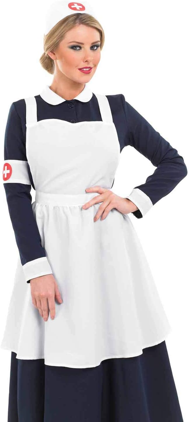 Womens Florence Nightingale Costume Adults Victorian Nurse 1900s Historical Wartime Uniform XX