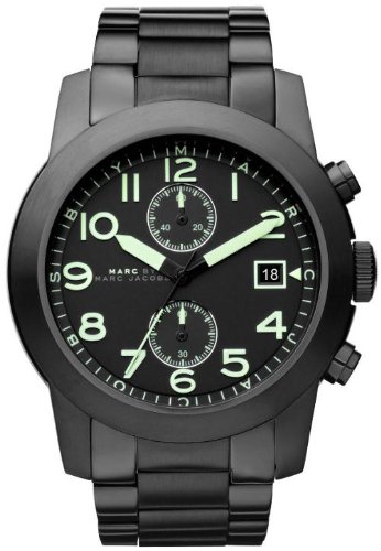 Marc by Marc Jacobs Larry Chronograph Black Dial Black Ion-plated Mens Watch MBM5032.