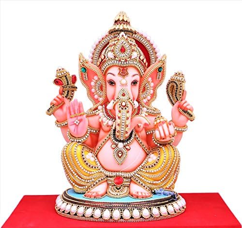 8 X 4 X 3 Inches Handmade MarbleGold Plated Kamal Laxmi Spiritual Idols Decorative Puja / Vastu Showpiece Religious Pooja Gift Item &amp; Murti For Mandir Temple Home Decor &amp; Office