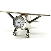 ZAHEPA Aeroplane Miniature Table Clock & Paper Weight – Stylish Analog Desk Clock with Roman Numerals, Vintage Home Office Decor & Corporate Gift