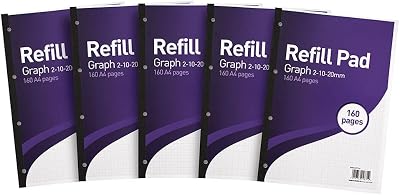 SUMMIT A4 Refill Pad Graph Ruled 2-10-20 mm 160 Pages Pack of 5