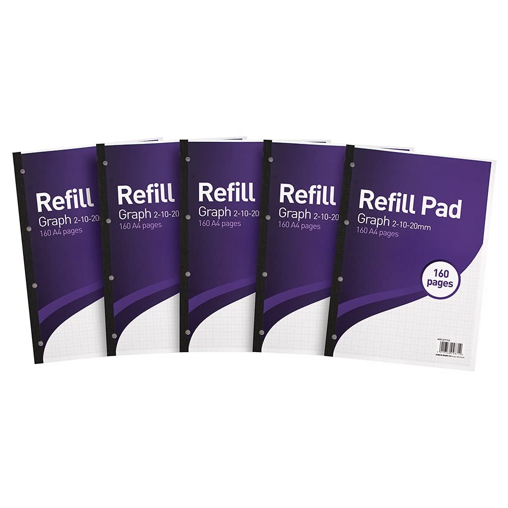 SUMMIT A4 Refill Pad, 2-10-20 mm Graph Ruled, 160 Page, Pack of 5