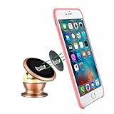 Magnetic Phone Mount, Anson Universal Car Cell Phone Dash Mount Holder [360 Rotation] for IPhone 5/5S/6S plus, Samsung Galaxy S6 S7 Smartphone (Pink&Gold)