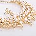 HongHu Jewelry Sets Vintage Bridal Chunky MultiColor Faux Pearl Cluster Necklace Stud Earrings