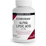 Kirkman - Alpha Lipoic Acid 25 mg - 90 Capsules - Potent Antioxidant - Protects Against Harmful Radicals - Hypoallergenic