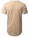 URBANCREWS Mens Hipster Hip Hop Melange Longline Pocket T-Shirt Khaki, M