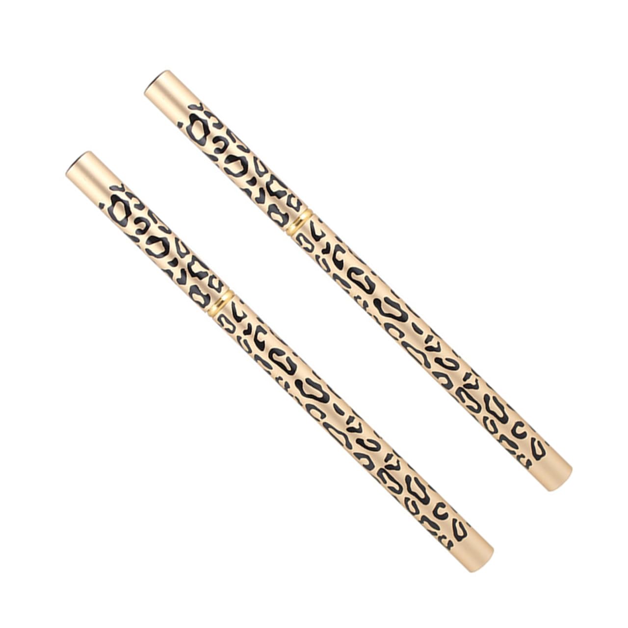 Minkissy 2pcs Leopard Eyebrow Pencil Long Lasting Eyebrow Pencil Wooden Makeup Cosmetic Tool (Brown)