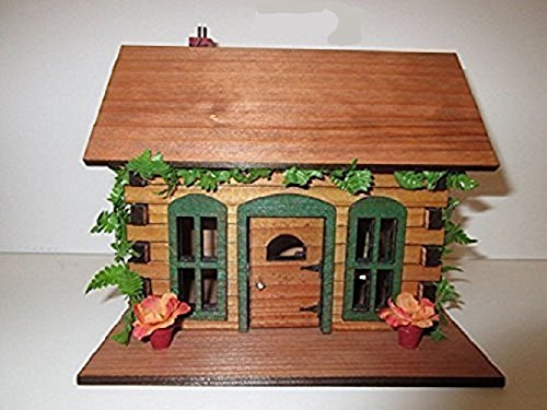 Miniature Redwood Rustic Log Cabin OOAK Fairy Garden Accessory