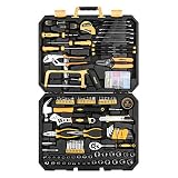 DEKOPRO 198 Piece Home Repair Tool Kit, General Household Hand Tool Set with Wrench Plastic Toolbox