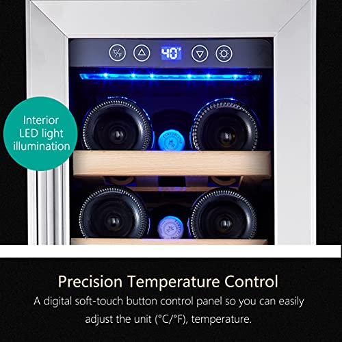 Kalamera Mini Fridge 18 Bottle 12 inch Wine Cooler Refrigerator