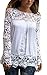 Lovaru Women's White Lace Sleeve Chiffon Patchwork Shirt Fashion Blouse