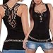 Hemlock Sleeveless Camisole, Women Bandage Tank Top Summer Sexy Lace Sport Vest (XL, Black)