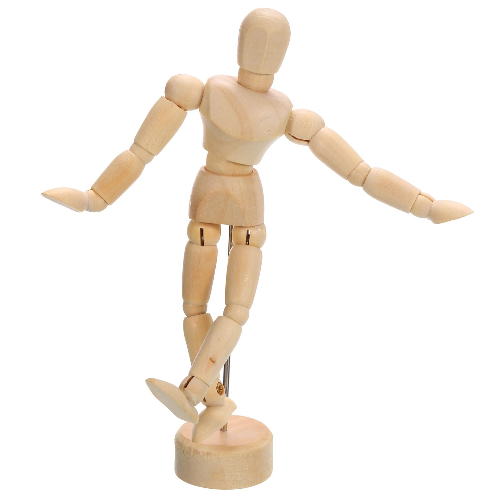 PATIKIL 4.5" Wooden Mannequin Figure, Artist Drawing Manikin Model Flexible Movable Jointed Sketching Lay Figure for Painting Drawing Decoration