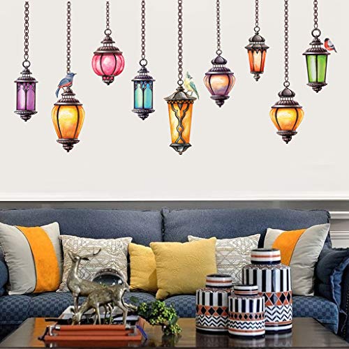 ☀ Dergo ☀ New DIY Removable Pendent Lamp Bedroom Living Room Wallpaper Wall Sticker