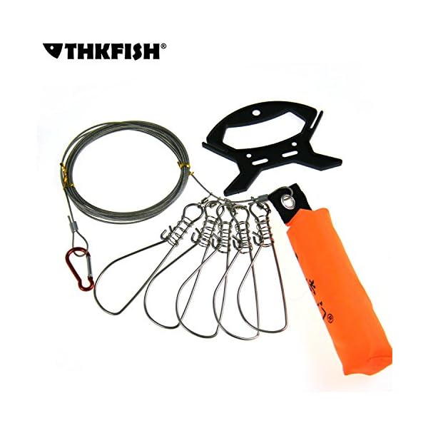 1set-5meter-16inch-Fishing-Stringer-Fish-Lock-5-Snap-Stainless-Steel-Ropes-Float