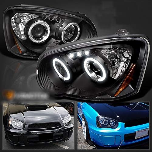 Amazon Com For 2004 2005 Subaru Impreza Wrx Sti Rs Outback Led Projector Headlights Black Automotive