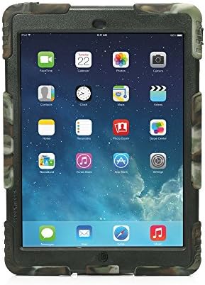 Mashy iPad 5 /iPad Air Case,Protective Cover + Scratchproof Screen Protector + Multiple Kickstand (Shockproof + Drop Resistance) - Army+Black