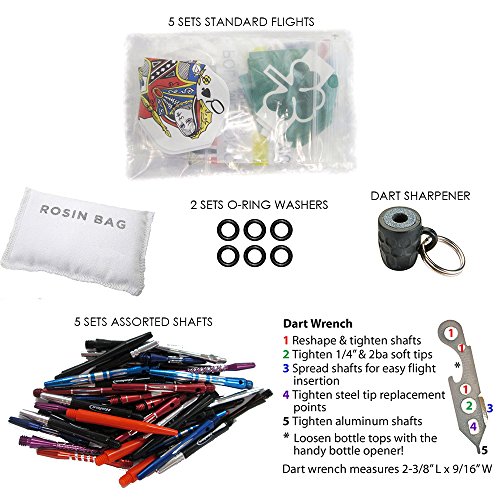 Soft and Steel Tip Dart Accessory Kits - Flights, Shafts, Dart Tool, Rosin Bag, O-Rings (Steel Tip) - Thumbnail 7
