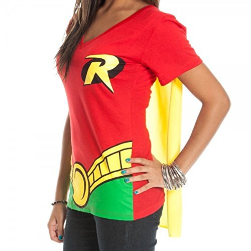 DC Comics Robin V-Neck Caped Tee Juniors Costume