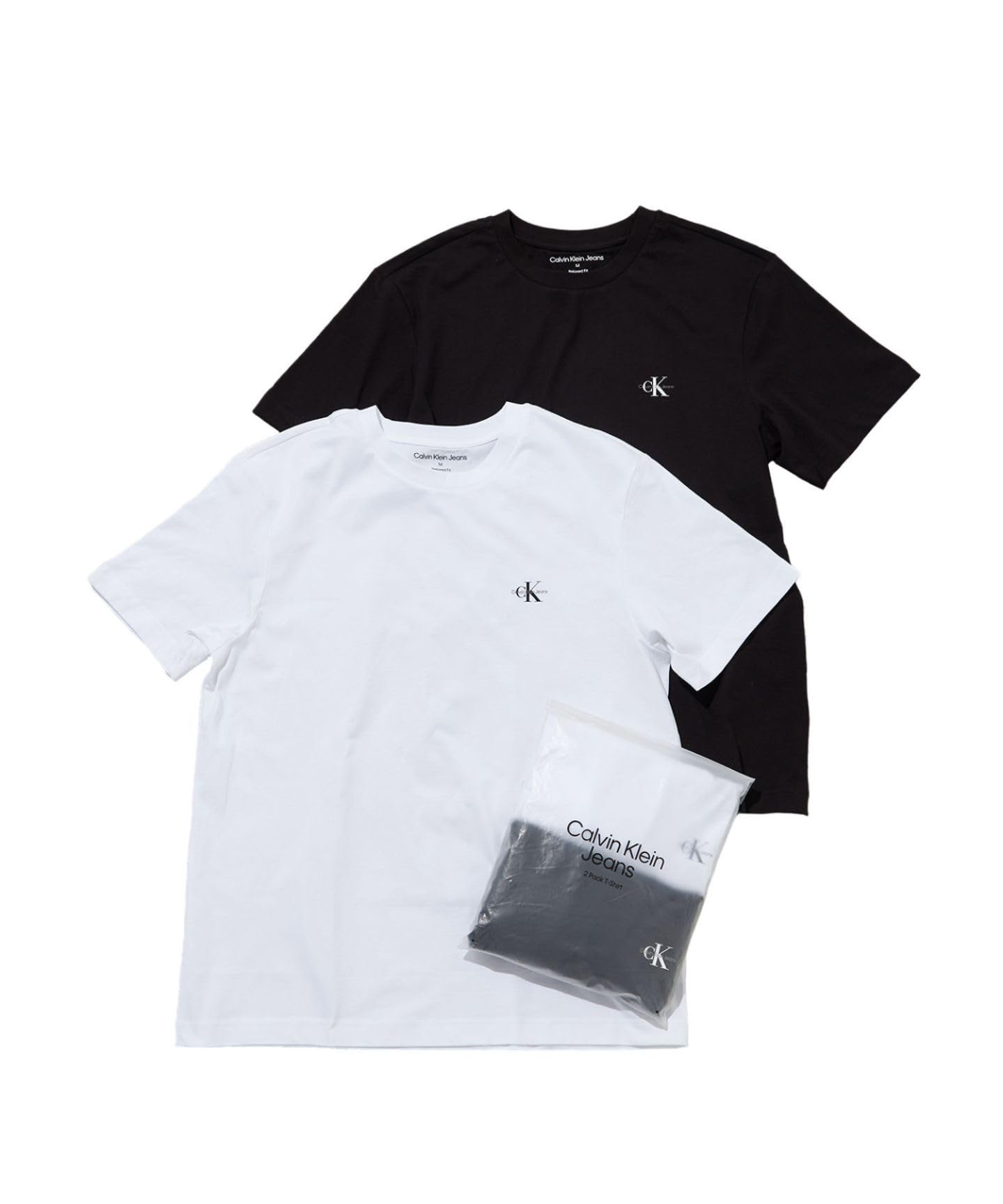 (カルバンクライン) CALVIN KLEIN 2枚セット ユニセックス CK ロゴ リラックスフィット Tシャツ ブラック ホワイト J400169 S BLACKWHITEBEH の商品画像