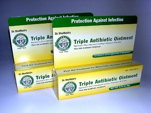 Dr. Sheffields Triple Antibiotic Ointment Bundle of TWO .33 Oz Tubes by Sheffield Pharmaceuticals
