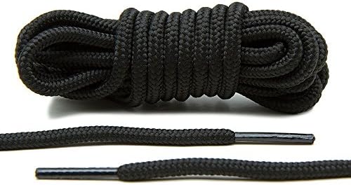 TWO PAIR PACK Durable Round Dress Shoelaces (2.5mm Diameter) by NivZiv (60" (152 cm), Black)