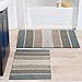 Chardin home Cordural Stripes Bath Mat, Set of 2 Bath Rugs (21 Inches x34 Inches & 24 Inches x40 Inches) | Non Slip Bathroom Rug, Machine Washable, Plush, Highly Absorbent | Bluish Gray- Beige