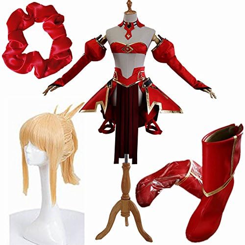 豪華版 日本メーカー新品 コスプレ衣装 Fgo Fate Apocrypha Mordred モードレッド コスプレ衣装 ウィッグ 靴 髪飾り Saber