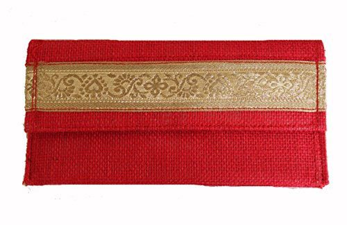 Red Jute Hand Wallet From India