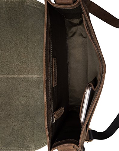 LEABAGS London genuine buffalo leather crossbody bag in vintage style - SugarCane