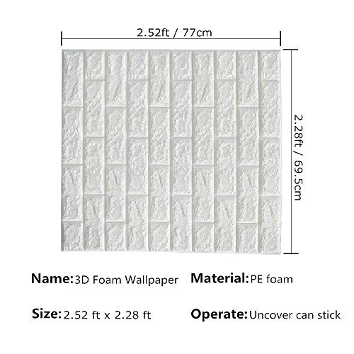 CHMING 20pcs 3D Brick Wall Stickers SelfAdhesive Wallpaper Peel and