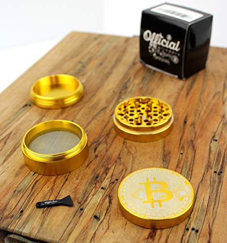 image for nestpark Official Bitcoin Coin Herb Grinder - Non Stick Multi Hole Des