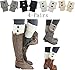 Guozyun Women Short Boots Socks Winter Crochet Knit Leg Warmers Girl Boot Cuffs Socks Short Leg Warmer (4 Pairs-B)