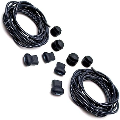 No Tie Reflective Elastic Shoelaces by Zip Laces - 2 Pair Pack with Zip Locks