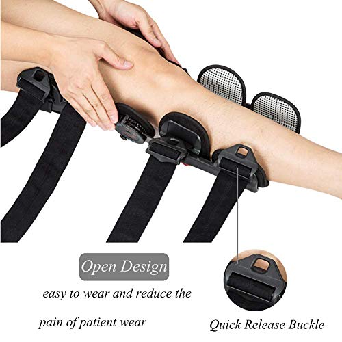 Hinged ROM Knee Brace, Adjustable Post OP Patella Brace Support Stabilizer Pad Orthosis Splint Wrap Medical Orthopedic Guard Protector (No Straps)