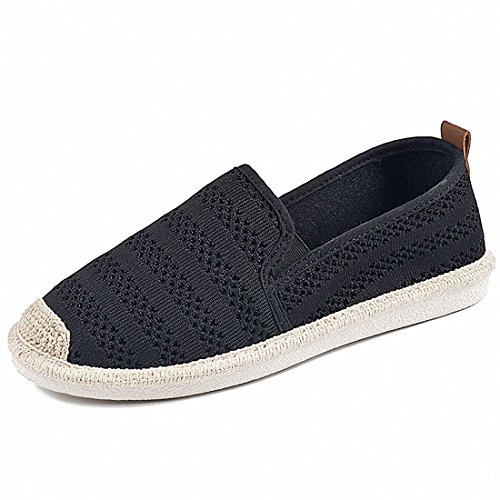 Women's Black Mesh Slip On Loafer Casual Flats Walking Espadrille Sneakers